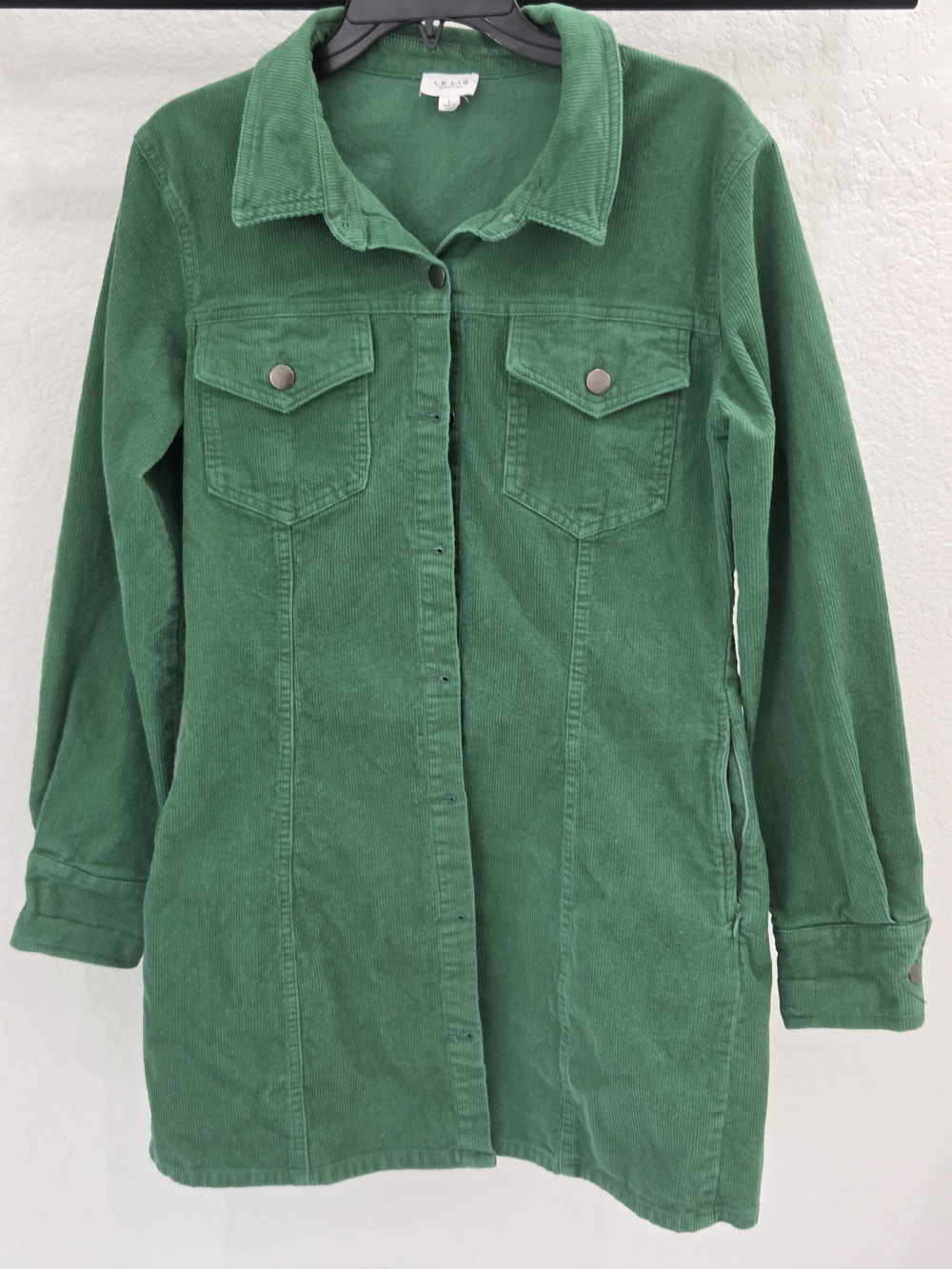 Le Lis Green Corduroy Longline Shacket L Oversized Barn Jacket Preppy Academia